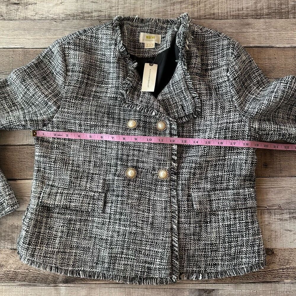 🍂NWT Anthropologie Maeve Double-Breasted Tweed Jacket | Size 12 - Picture 7 of 11
